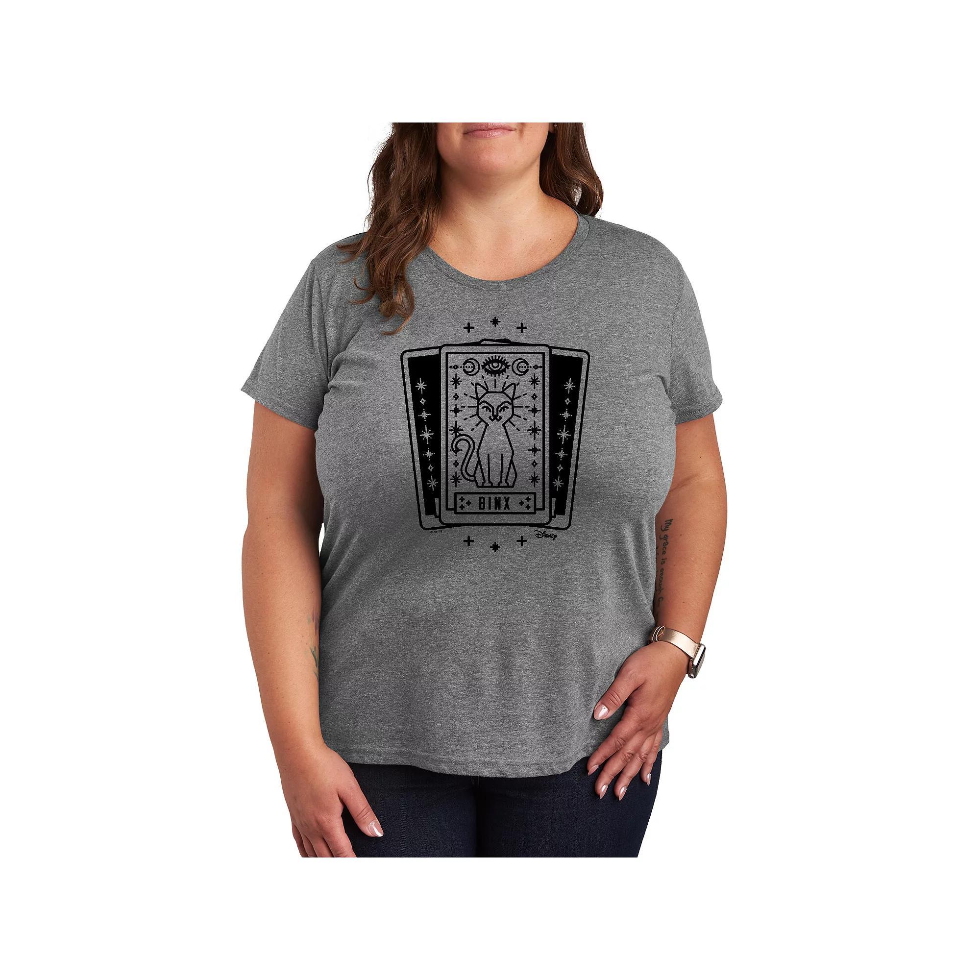 Disneys Hocus Pocus Binx Plus Size Tarot Card Graphic Tee, Womens Product Image