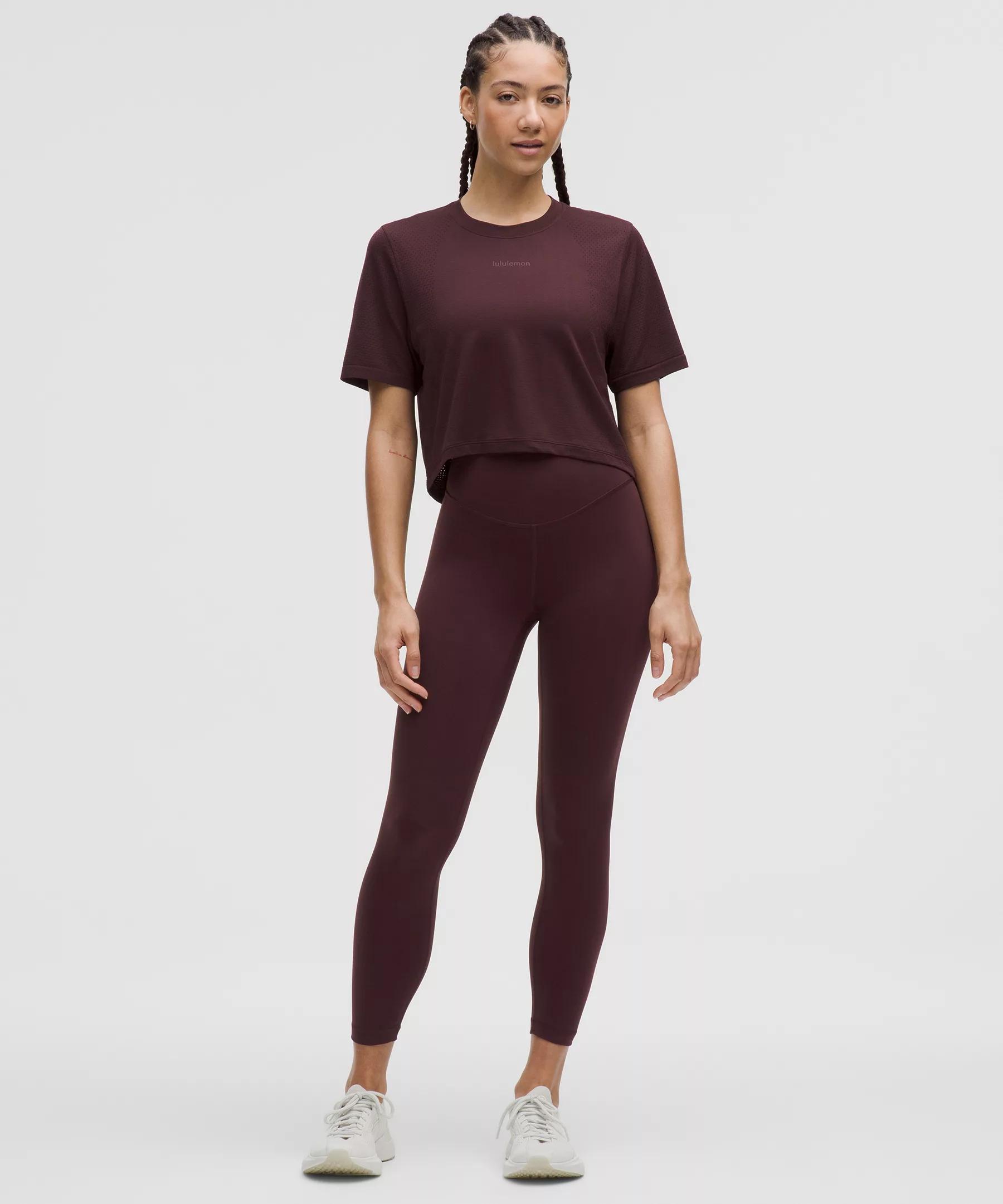 Swiftly High-Low Cropped Short-Sleeve Shirt Product Image