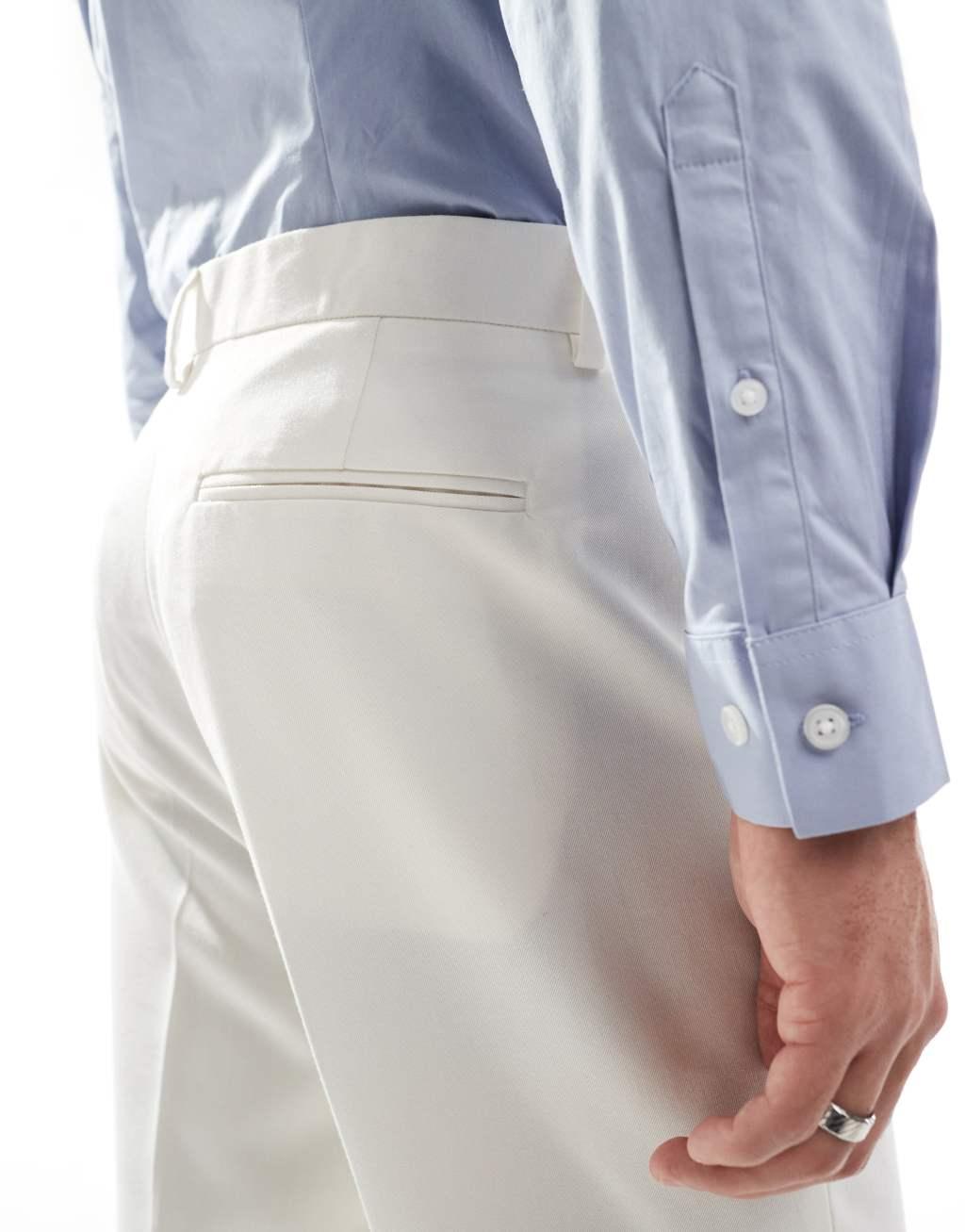 ASOS DESIGN smart tapered fit pants in beige Product Image