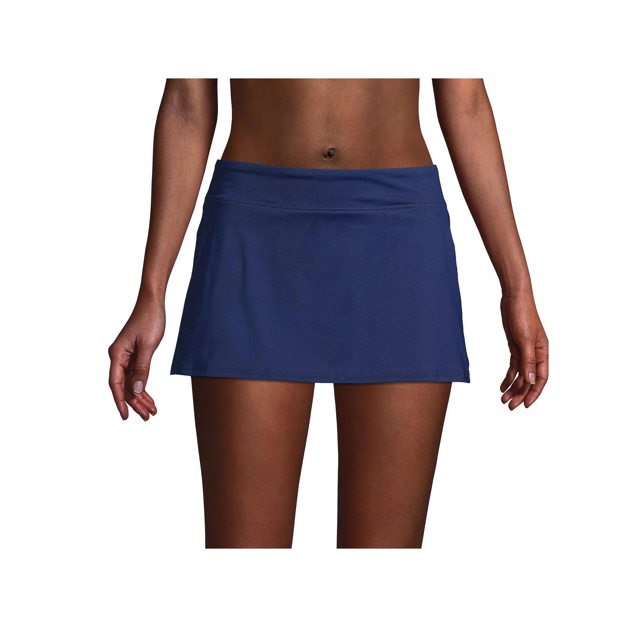 Women's Lands' End UPF 50 Mini Swim Skirt, Size: 4, Island Green Product Image