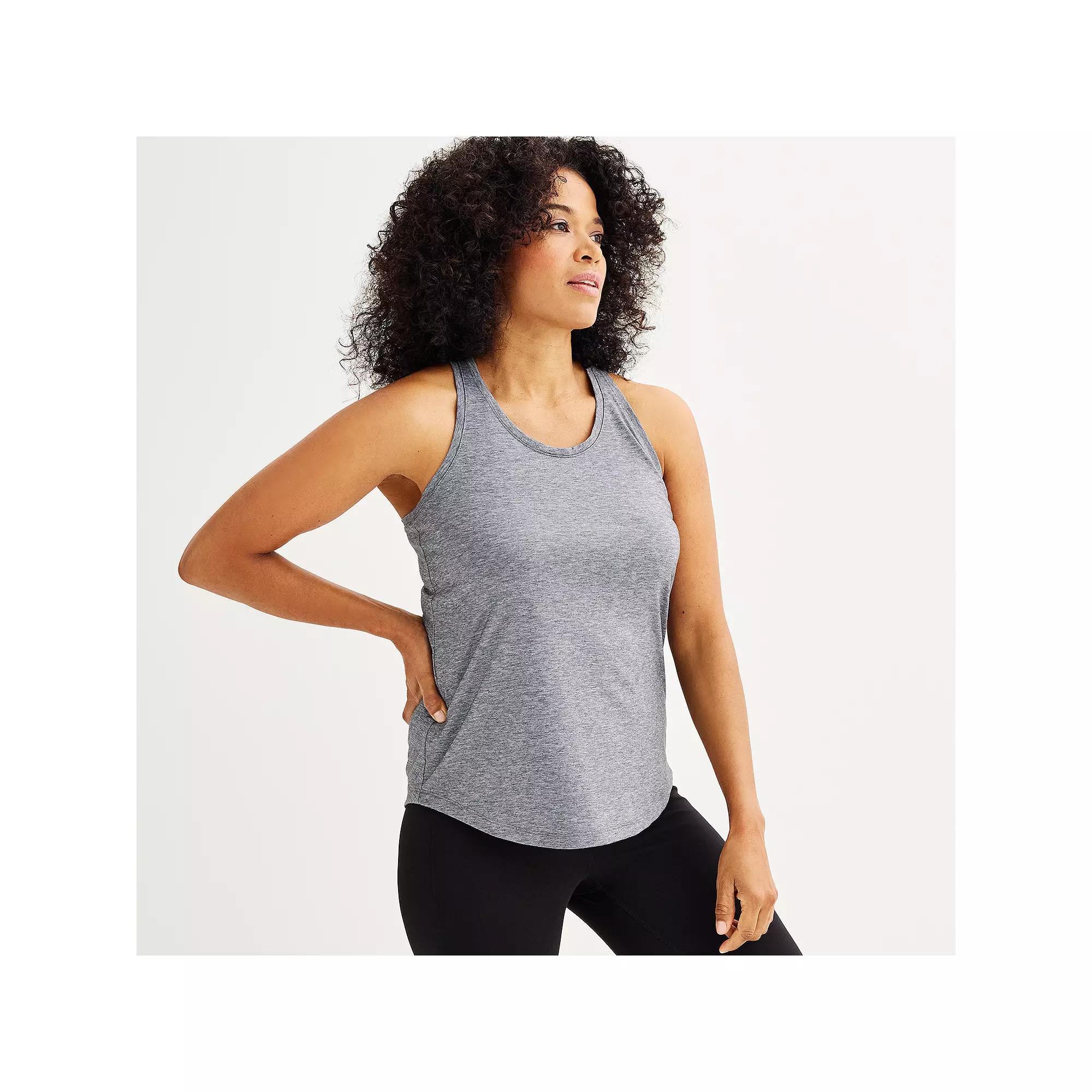 Women's Tek Gear® Racerback Tank Top, Size: XXL, Smokey Grey Product Image