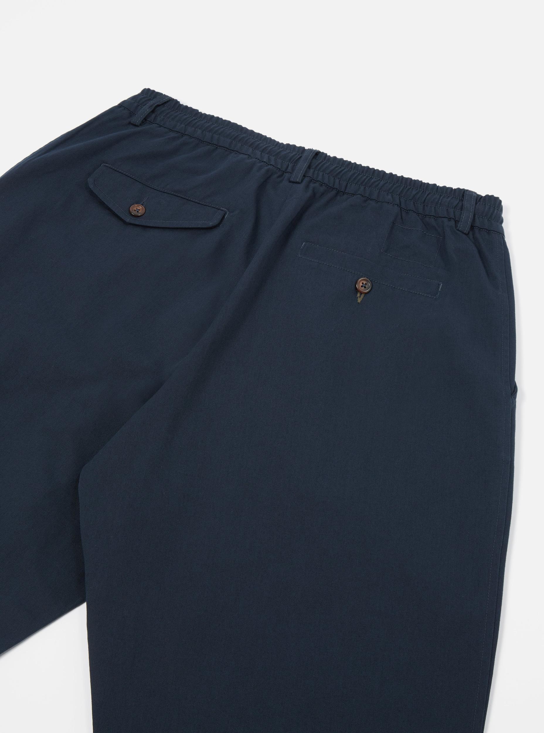 Universal Works Pleated Track Pant in Navy Twill Product Image