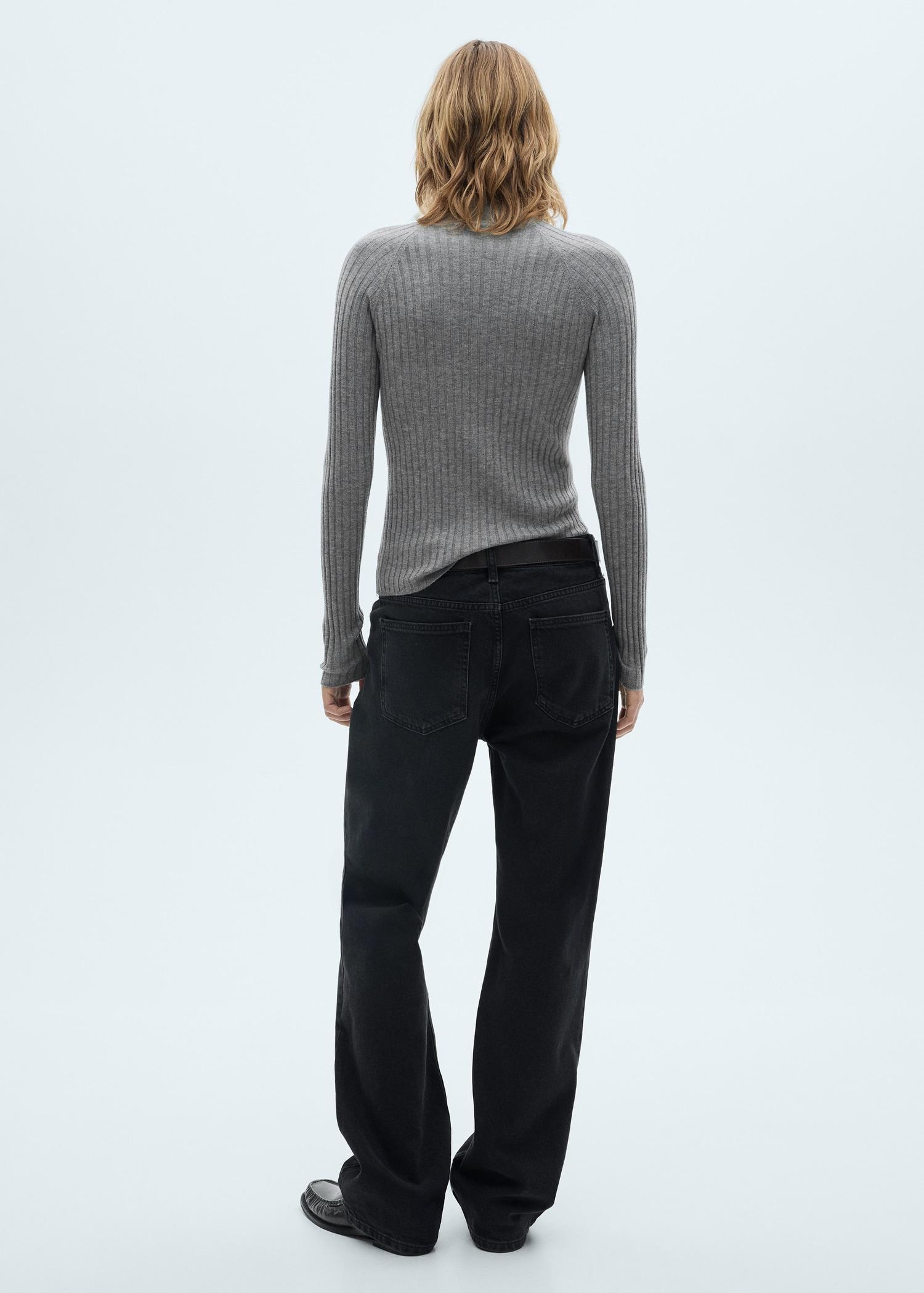 Ribbed sweater with perkins neck - Women | MANGO USA Product Image