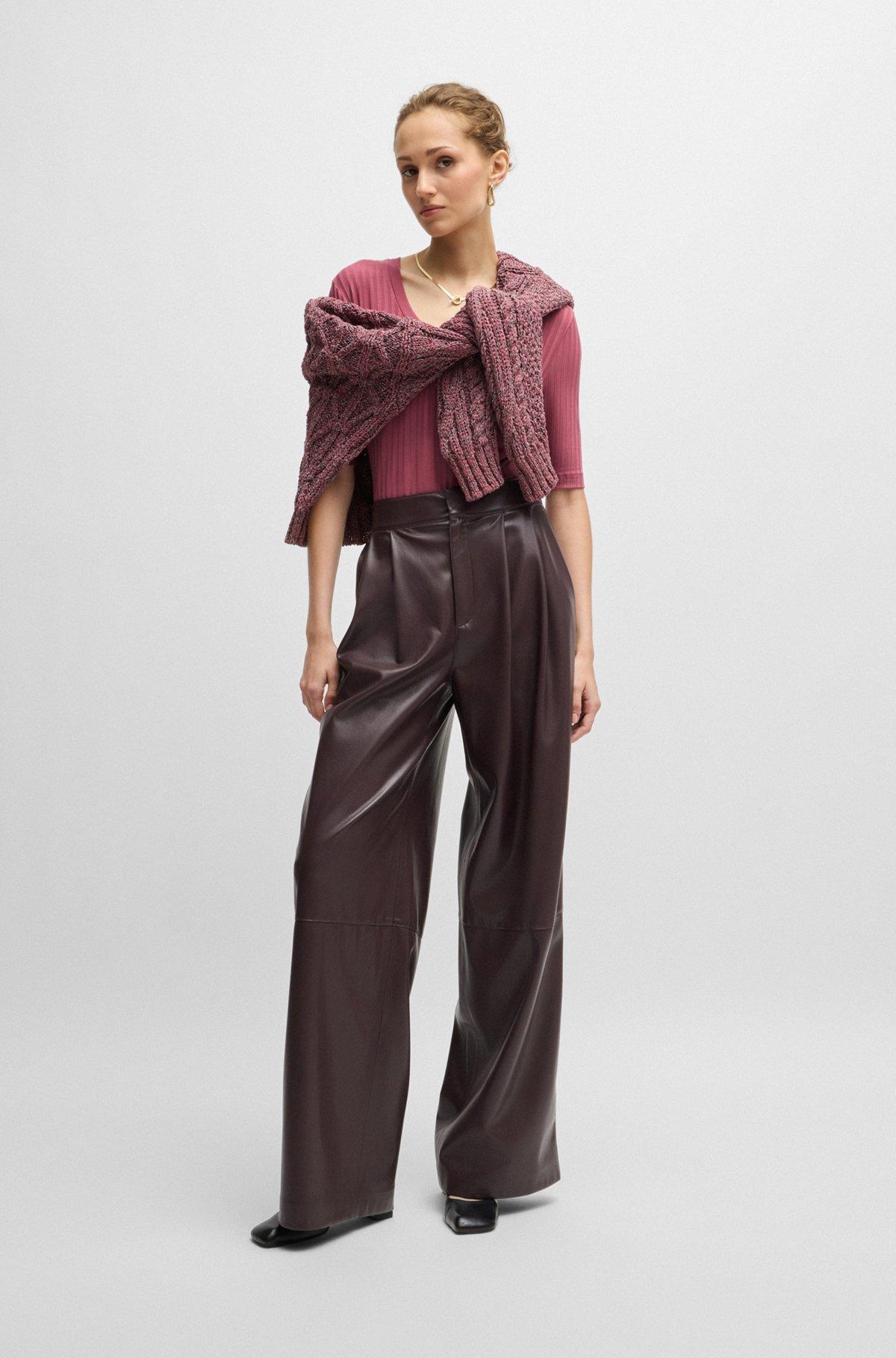 Scoop-neck top in stretch fabric Product Image