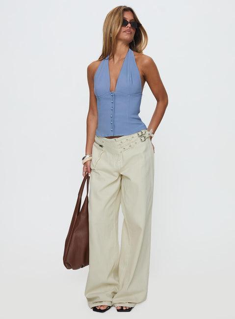 Serefina Halter Top Blue Slate Product Image
