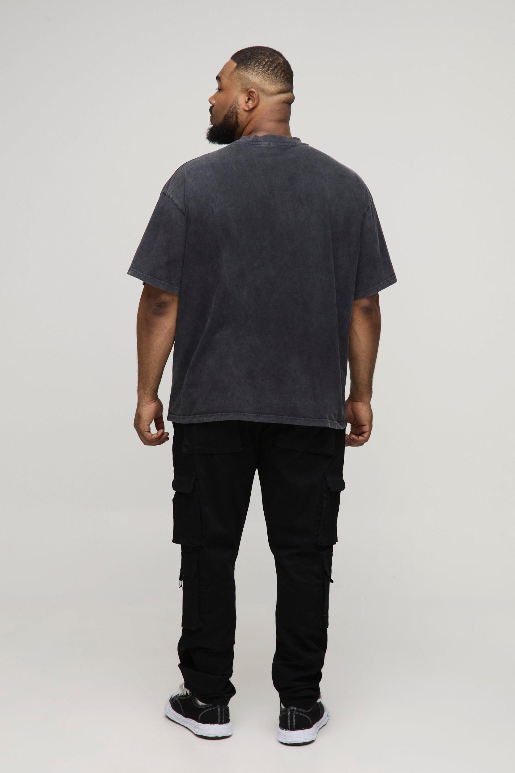 Plus Fixed Waist Multi Cargo Stacked Skinny Cargo Trousers | boohooMAN USA Product Image