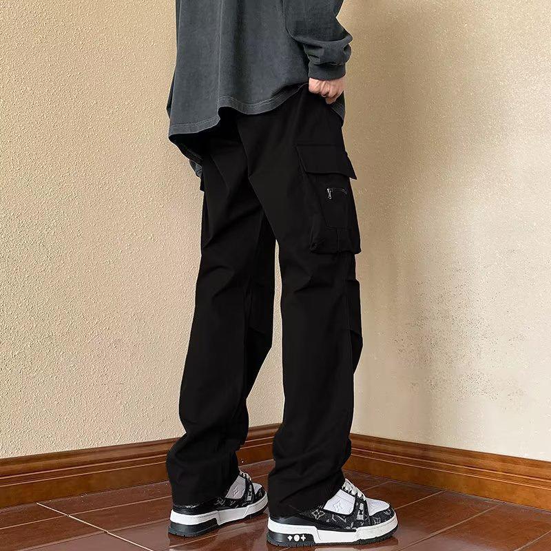 Sopula Casual Loose Pocket Straight Leg Pants Product Image
