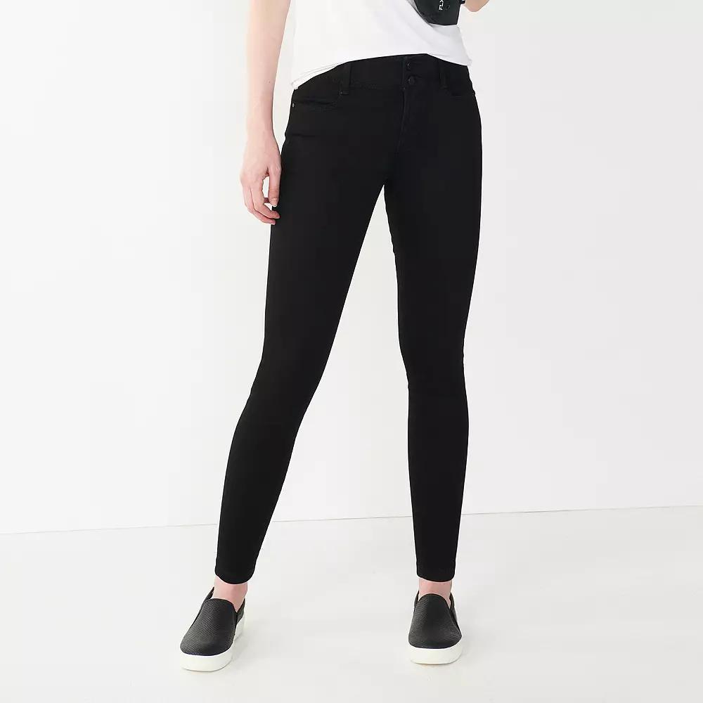 Women's Nine West Tummy-Control Skinny Jeans, Size: 18, Black Product Image