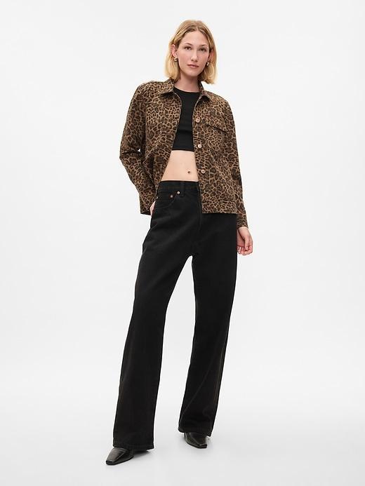 Leopard Denim Chore Jacket Product Image
