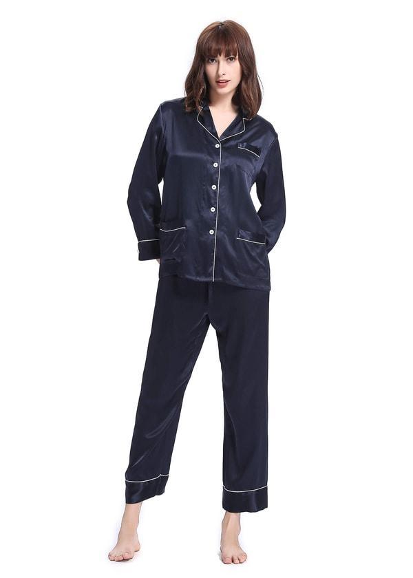 Chic Trimmed women Silk Pajamas Set Product Image
