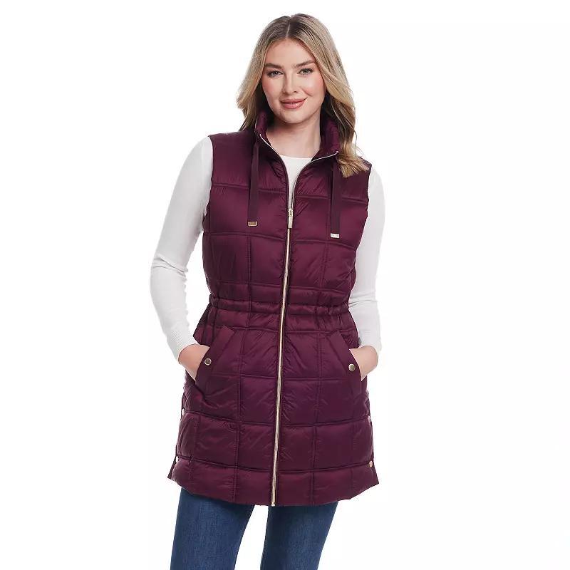 Women's Weathercast Box Quilted Longline Puffer, Size: XL, Merlot Product Image