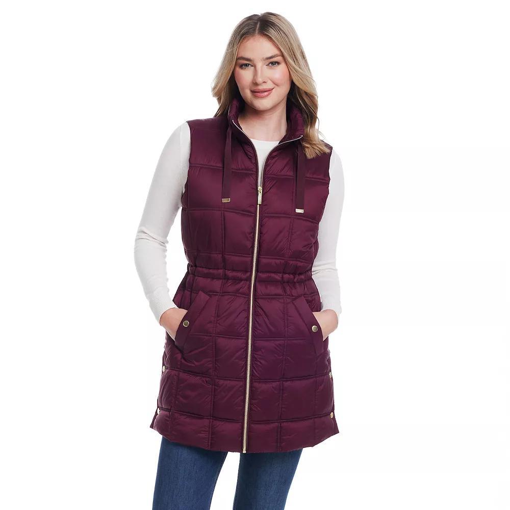 Women's Weathercast Box Quilted Longline Puffer, Size: XL, Merlot Product Image