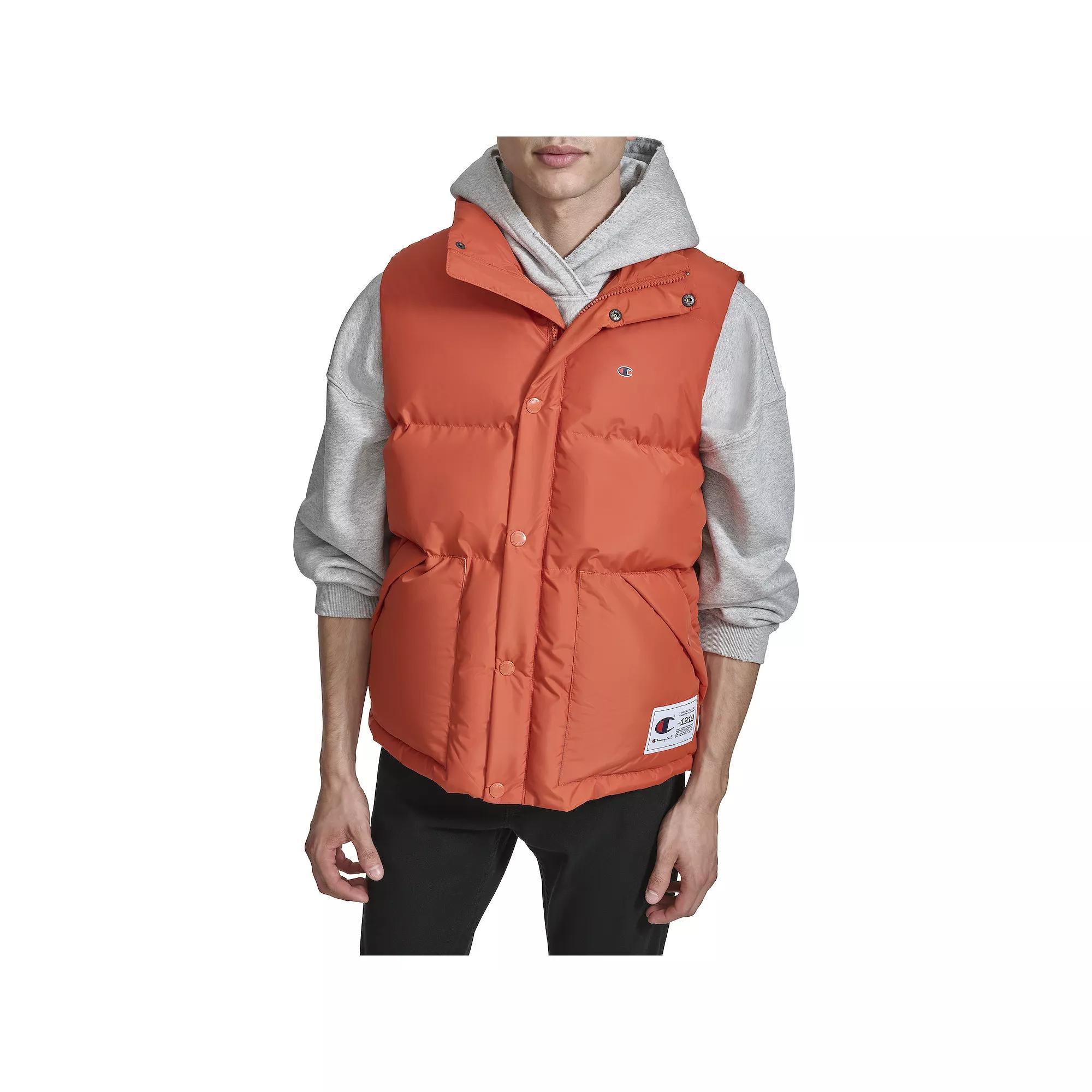 Men's Champion® Puffer Vest, Size: Medium, Orange Product Image