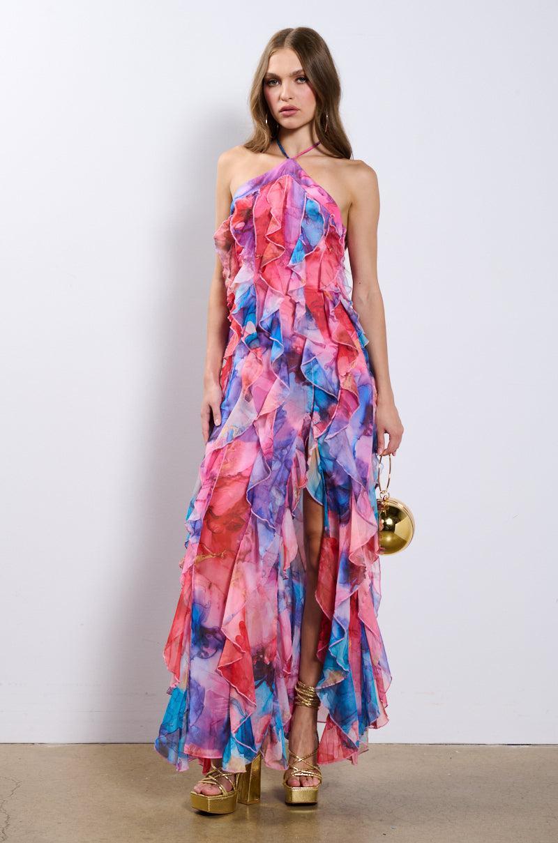 HARPER RUFFLE MAXI DRESS Product Image