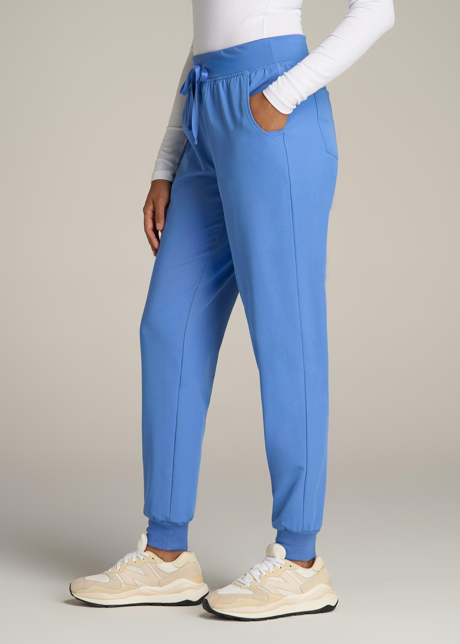 Scrub Joggers for Tall Women in Deep Sky Blue Product Image
