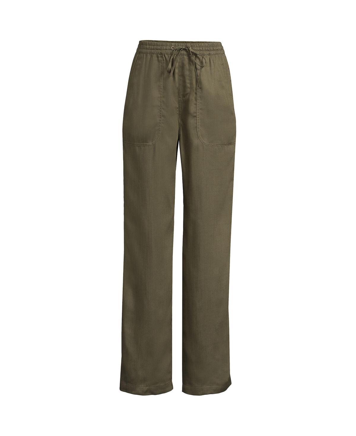 Women's Lands' End Tencel High-Rise Wide Leg Pants, Size: 12, Black Product Image