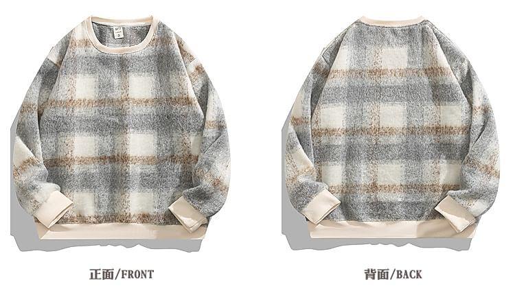 Crewneck Plaid Sweatshirt Product Image