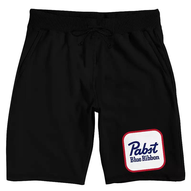 Men's Pabst Blue Ribbon Logo Pajama Shorts, Size: Small, Black Product Image