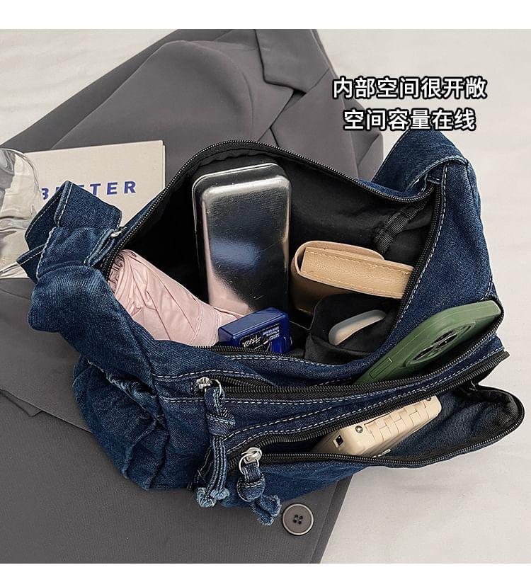Multi-Pocket Denim Crossbody Bag Product Image