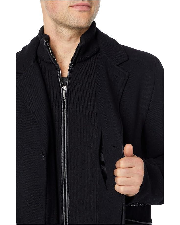 Wool Melton Stand Collar Jacket With Patch Pockets Product Image
