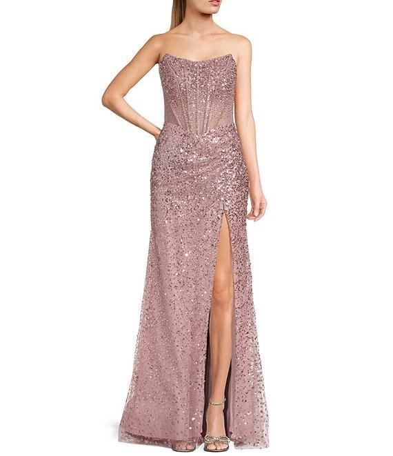 GB Social Allover Sequin Beaded Corset Dress Product Image