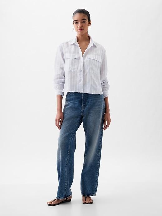 Organic Cotton Poplin Cropped Shirt Product Image