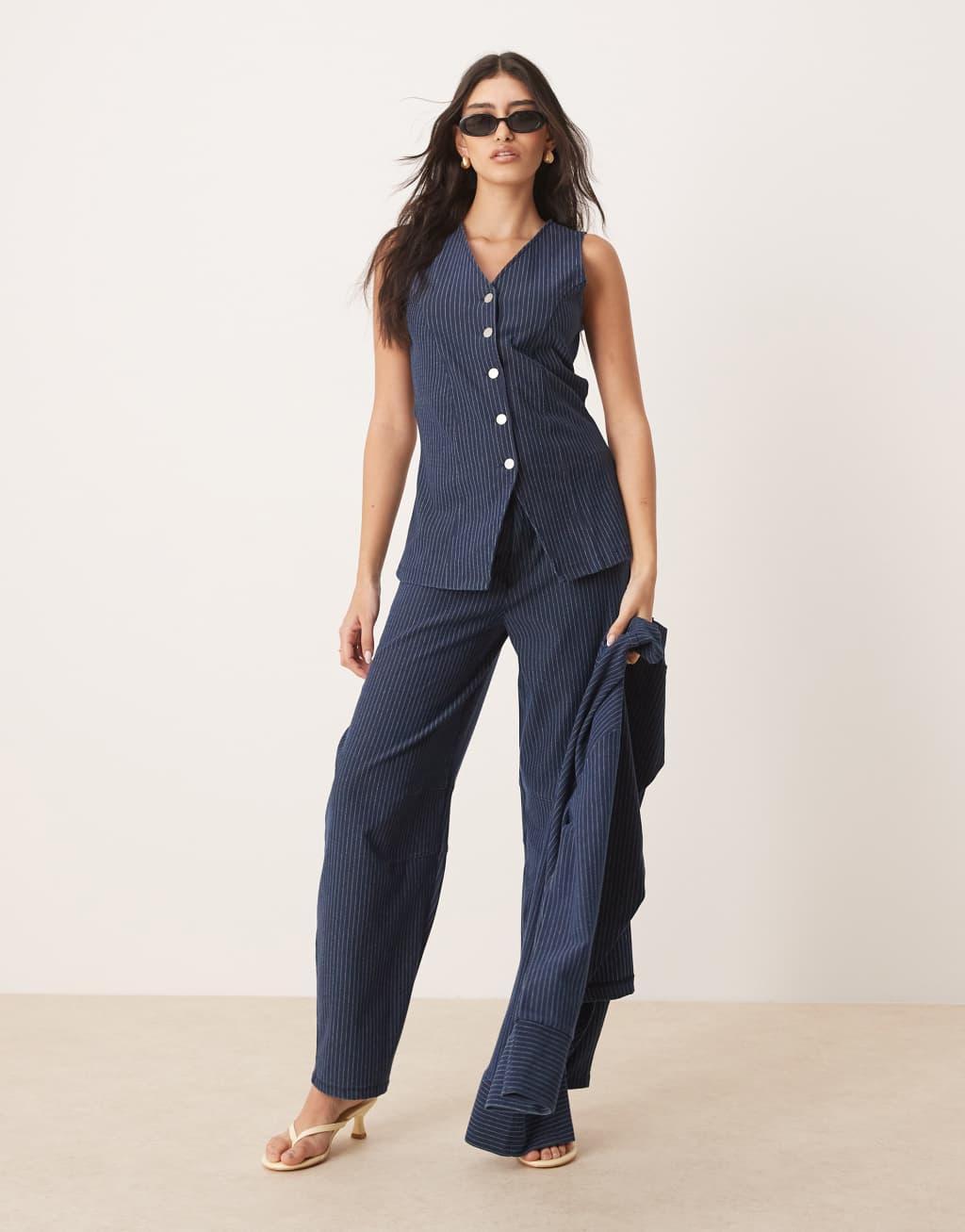 ASOS DESIGN denim look button down vest Product Image