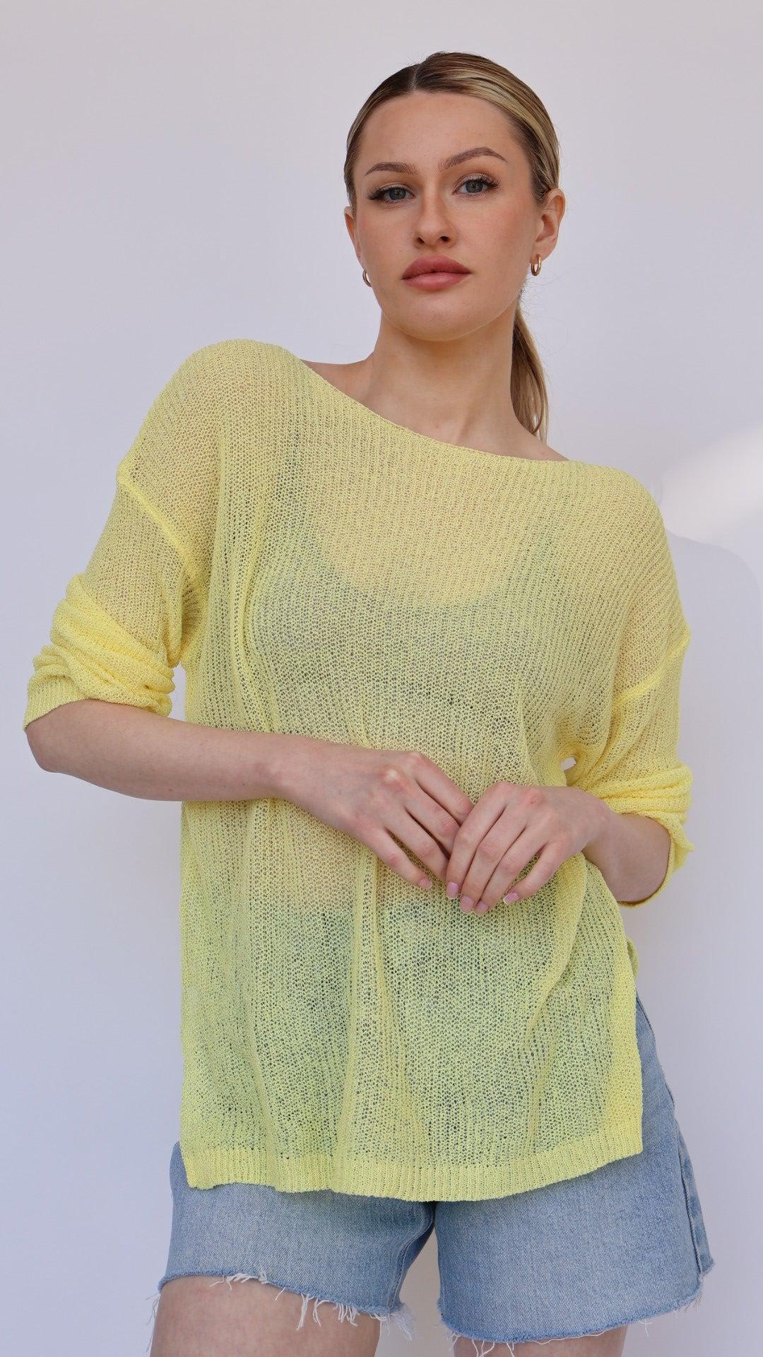 Lightweight Knit Loose-Fit Boatneck Sweater Product Image