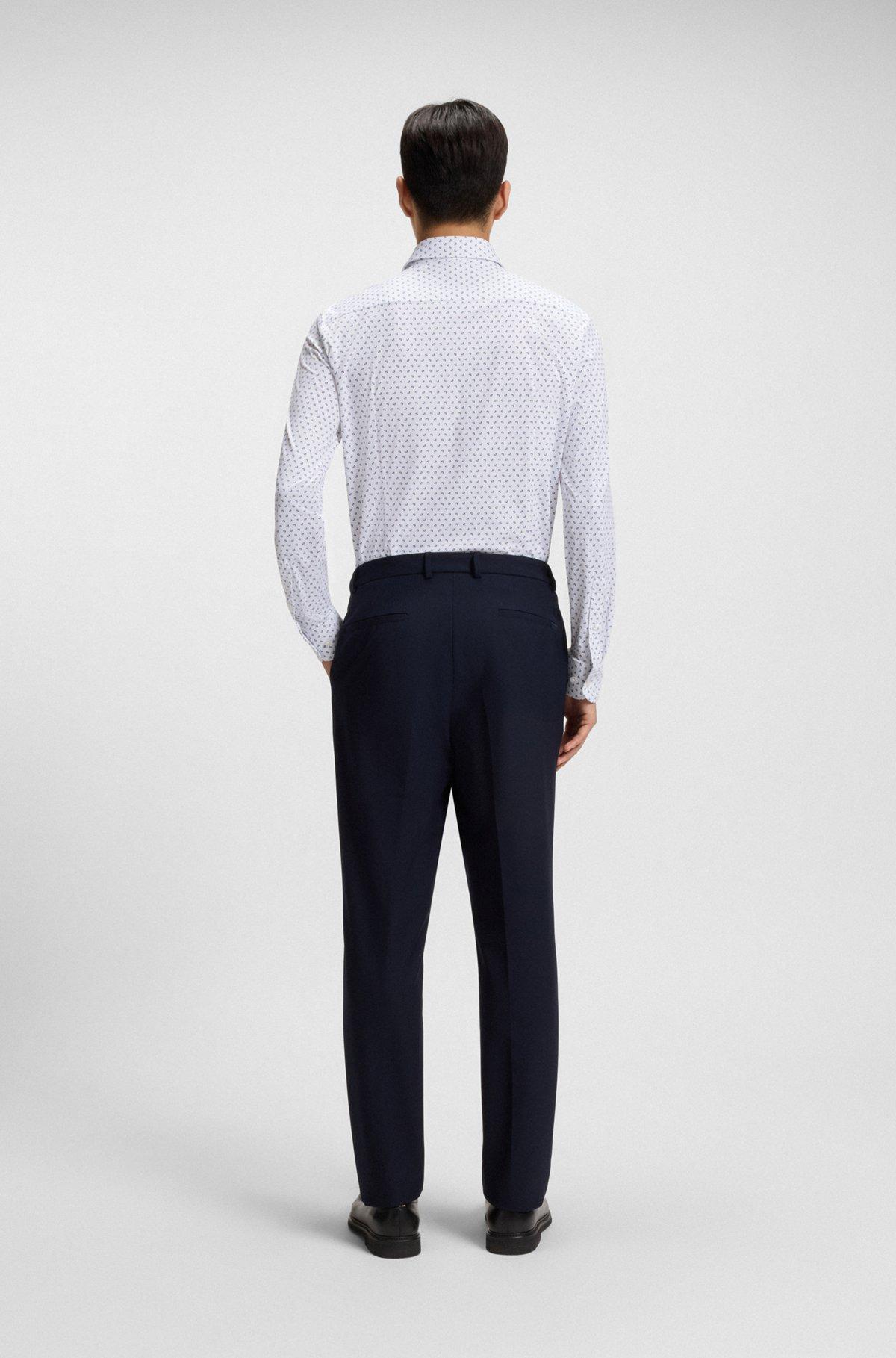 BOSS - Slim-fit shirt in Italian-made performance-stretch fabric - Light Blue Product Image
