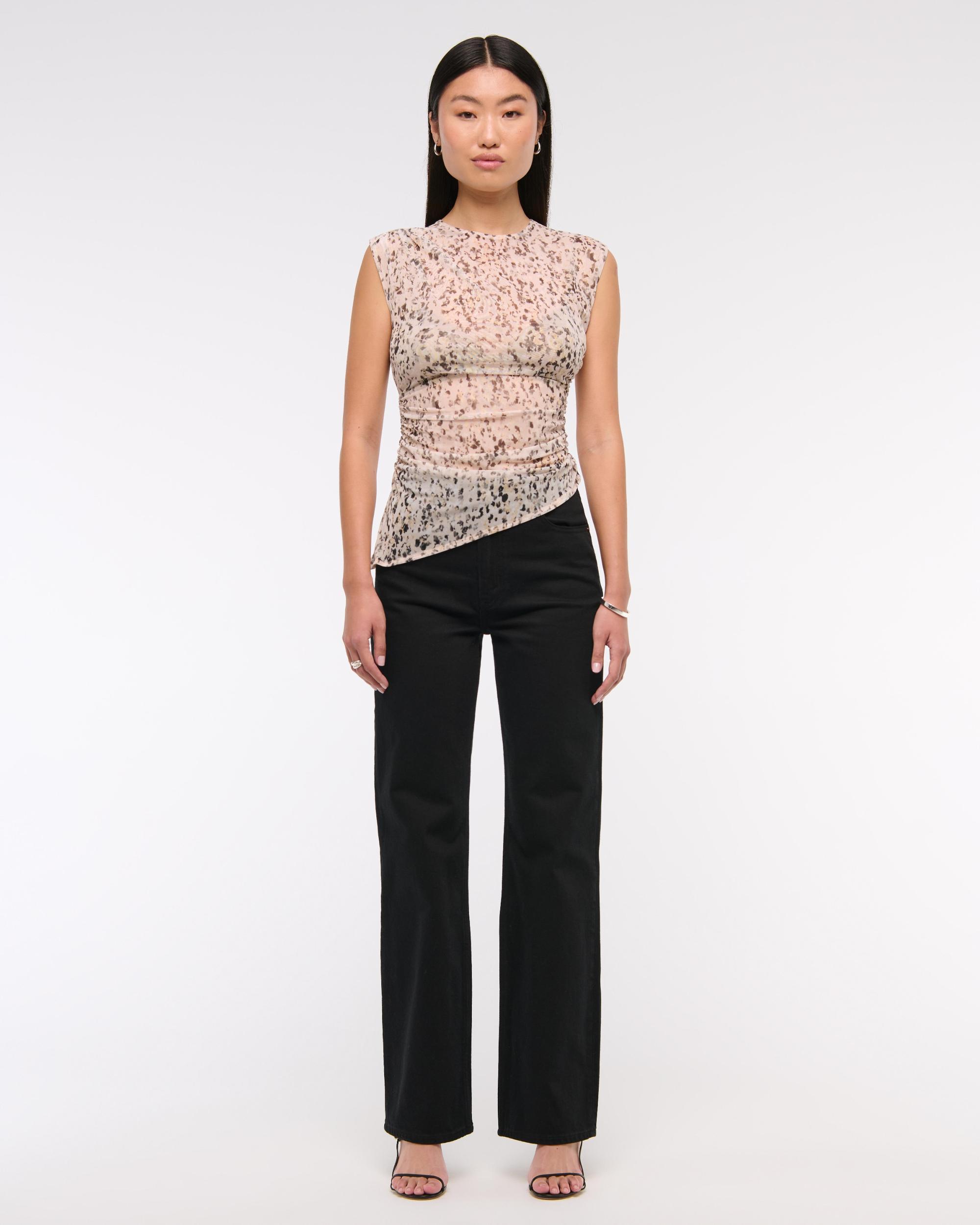 Draped Mesh Top Product Image