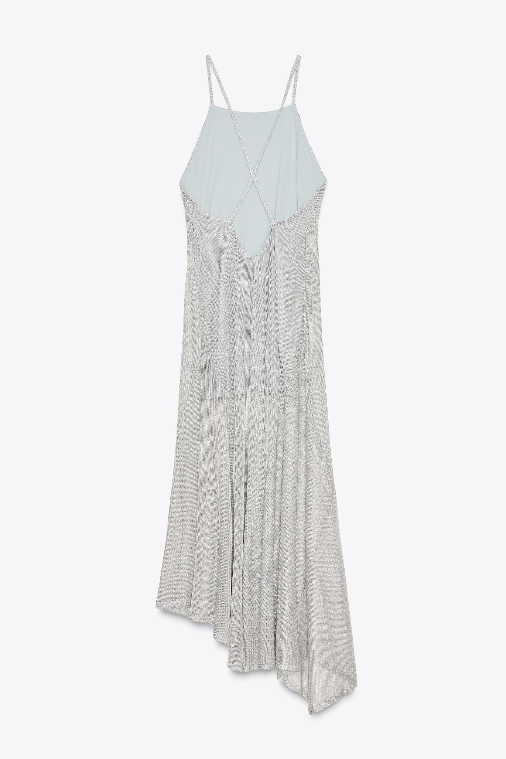 METALLIC THREAD MIDI DRESS Product Image