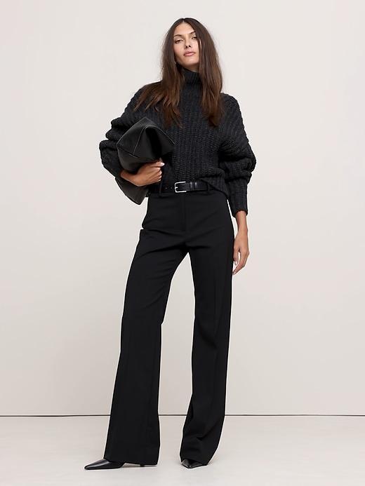 High-Rise Wide-Leg Flare Flannel Pant Product Image