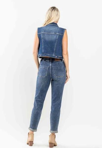 88779   Nya Hi-Rise Drawstring Cuffed Joggers by Judy Blue Jeans Product Image