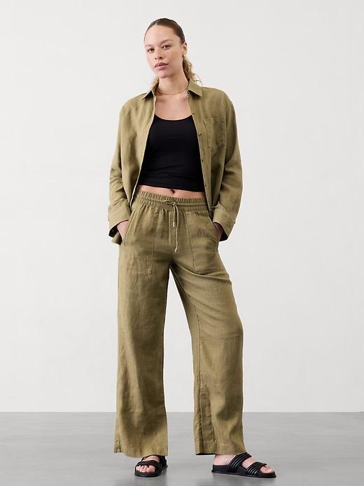 Retreat Linen High Rise Wide Leg Pant Product Image