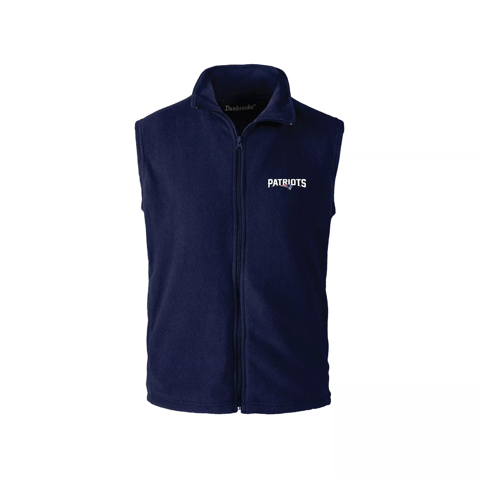 Men's Navy New England Patriots Houston Fleece Full-Zip Vest, Size: Large, Blue Product Image