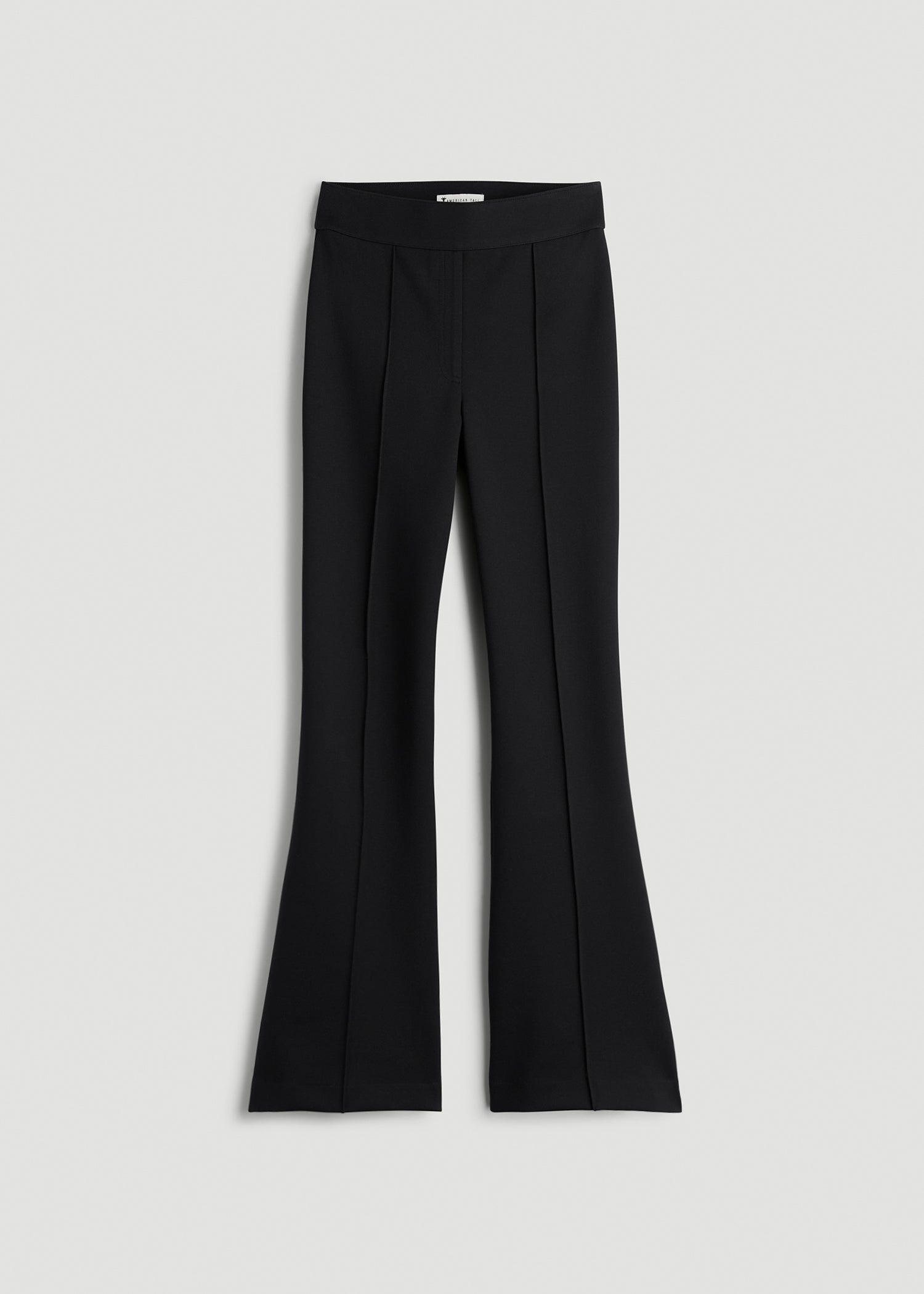SoftFlex Ponte Pull On Flare Pants for Tall Women in Black Product Image