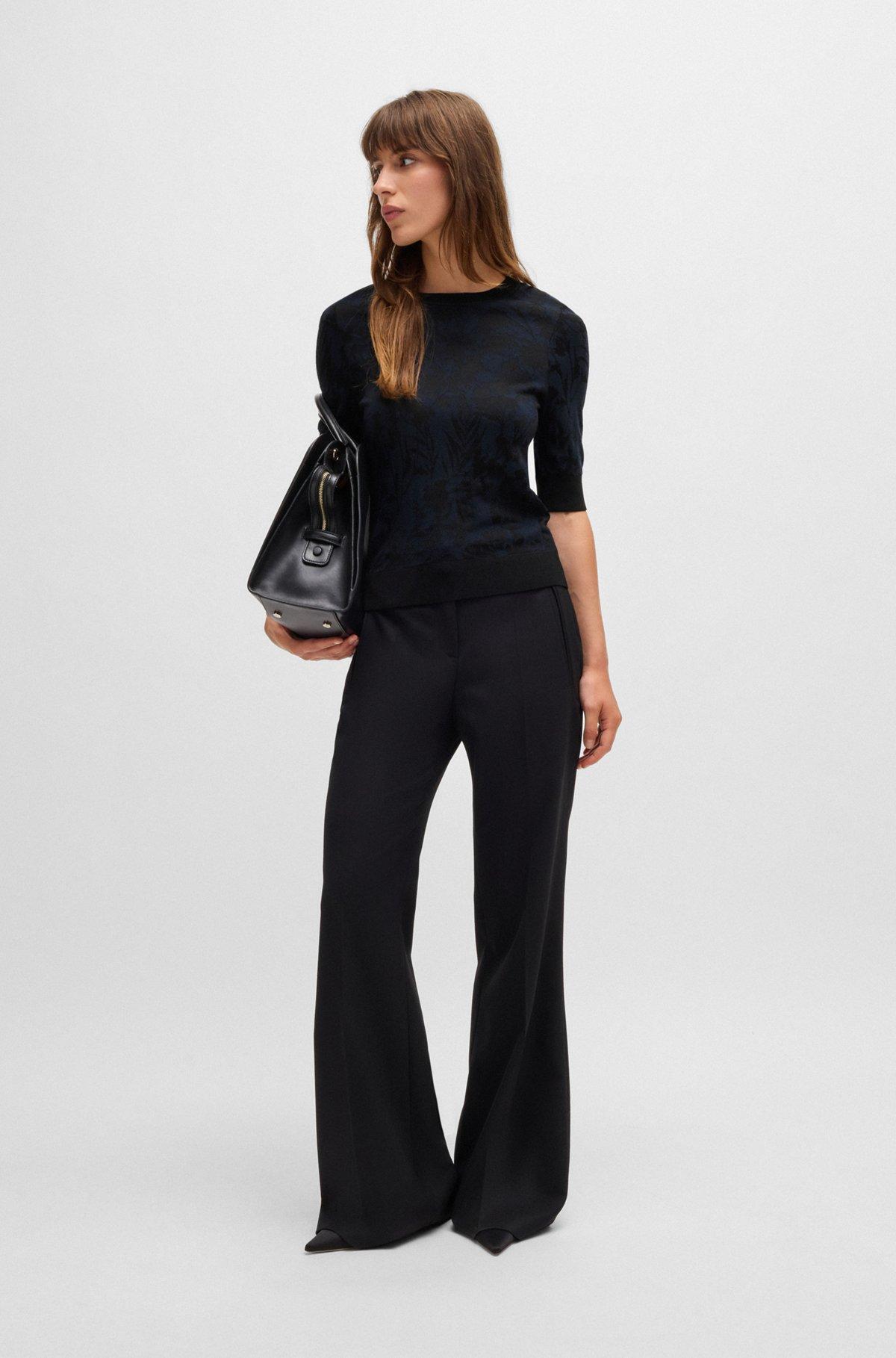 Merino wool sweater with jacquard pattern Product Image