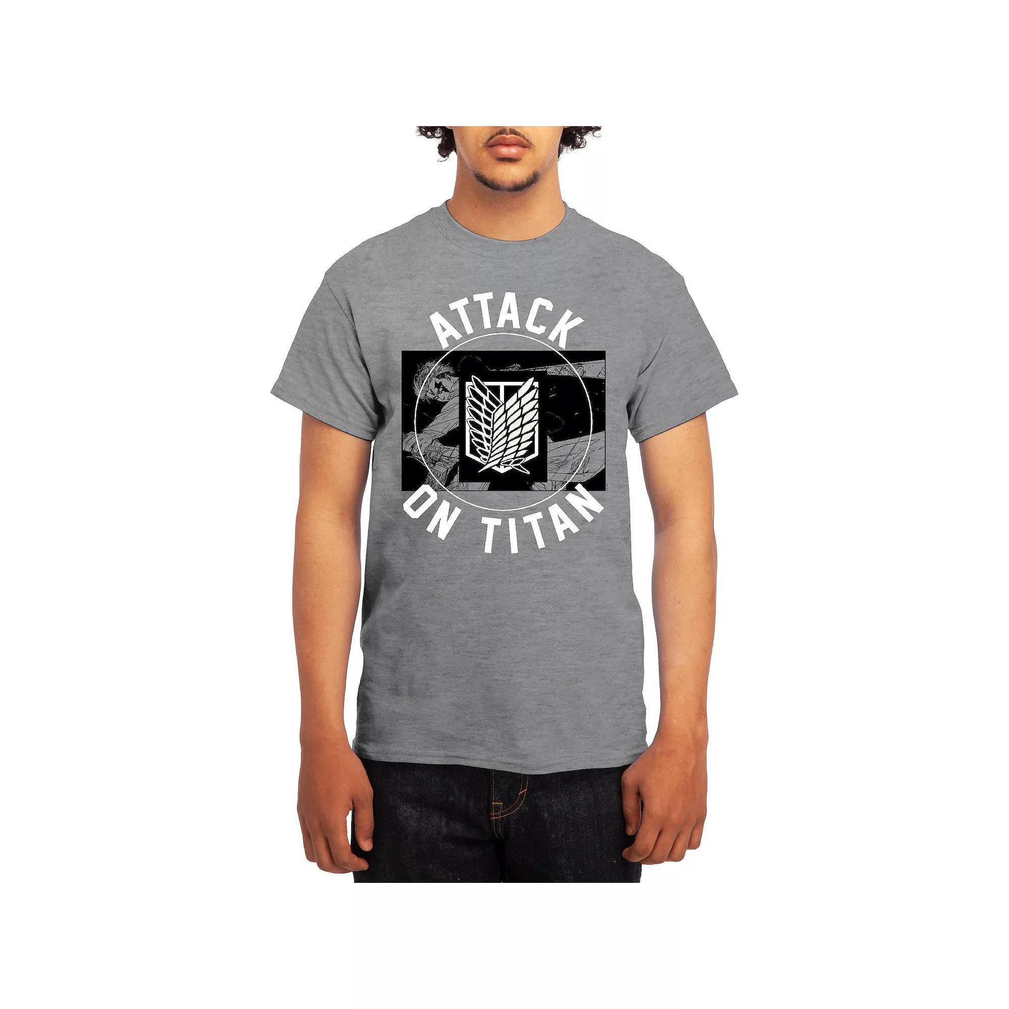 Men's Attack on Titan Circle Emblem Sword Tee, Size: Small, Light Blue Product Image