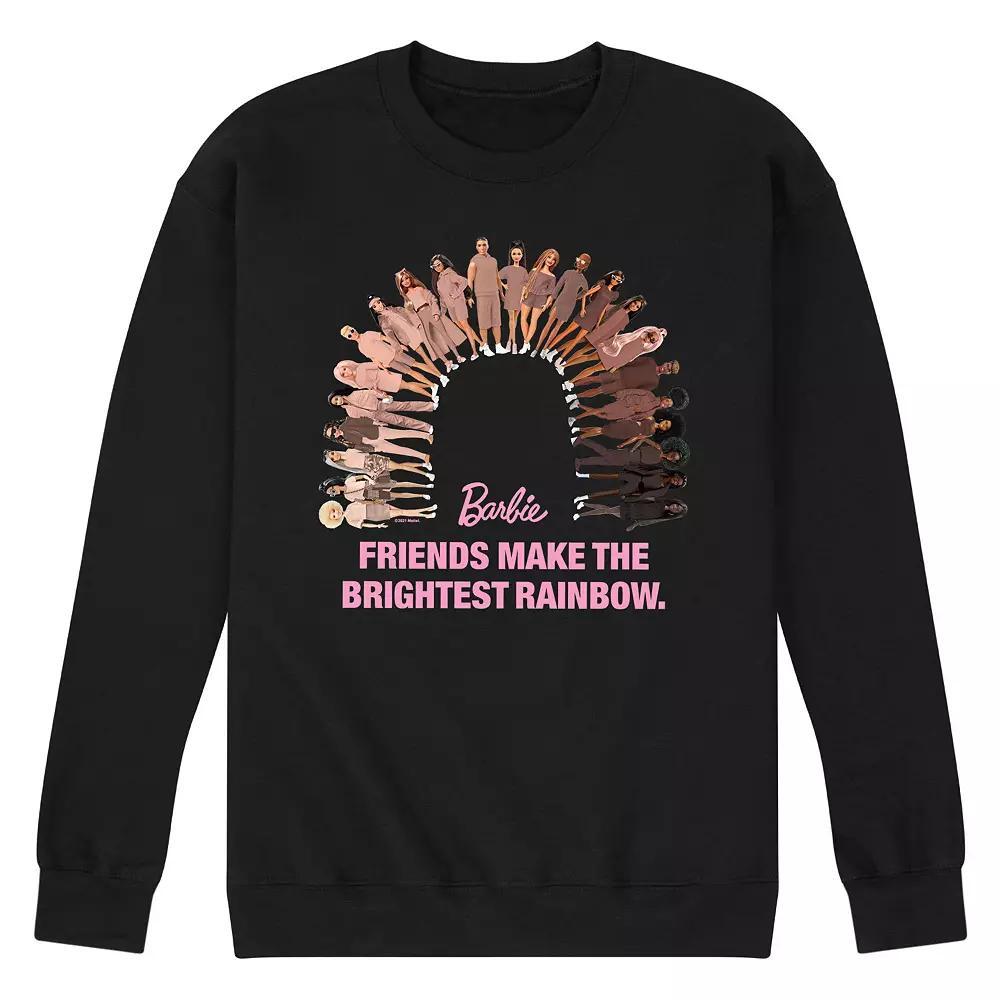 Mens Barbie Friends Make the Brightest Rainbow Long Sleeve Graphic Sweatshirt Product Image