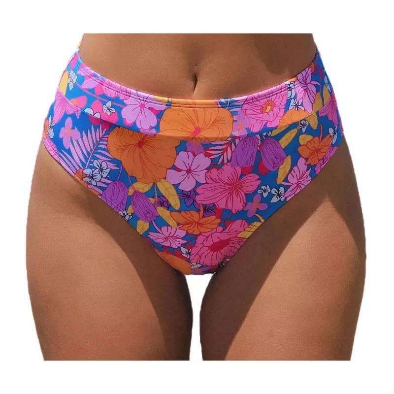 Women's Cupshe High-Waist Swim Bottoms, Size: Medium, Vibrant Floral Product Image