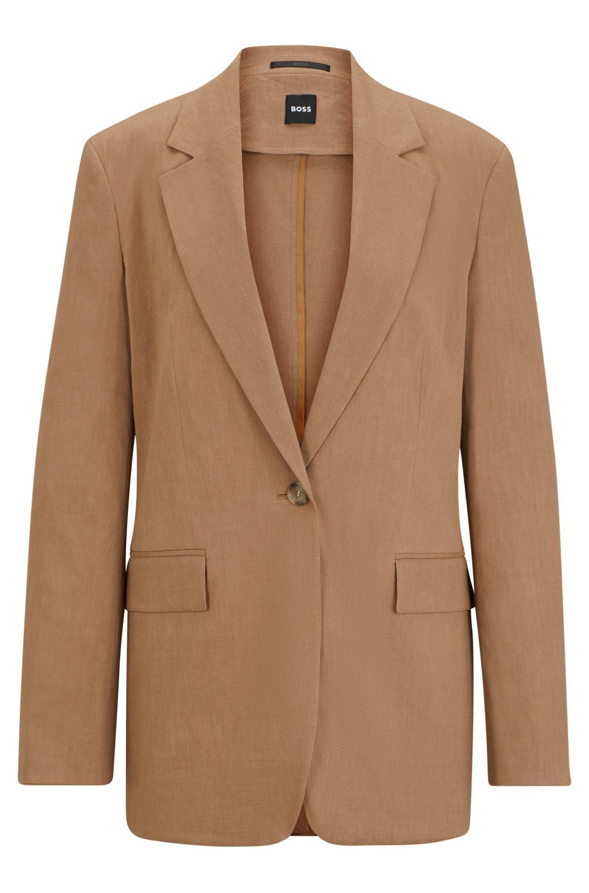 Regular-fit jacket in a linen blend Product Image