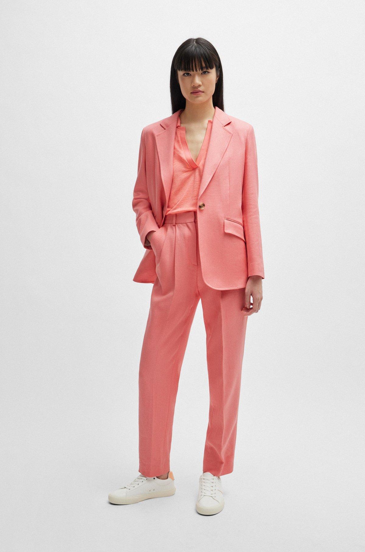 Relaxed-fit jacket in linen-blend twill Product Image