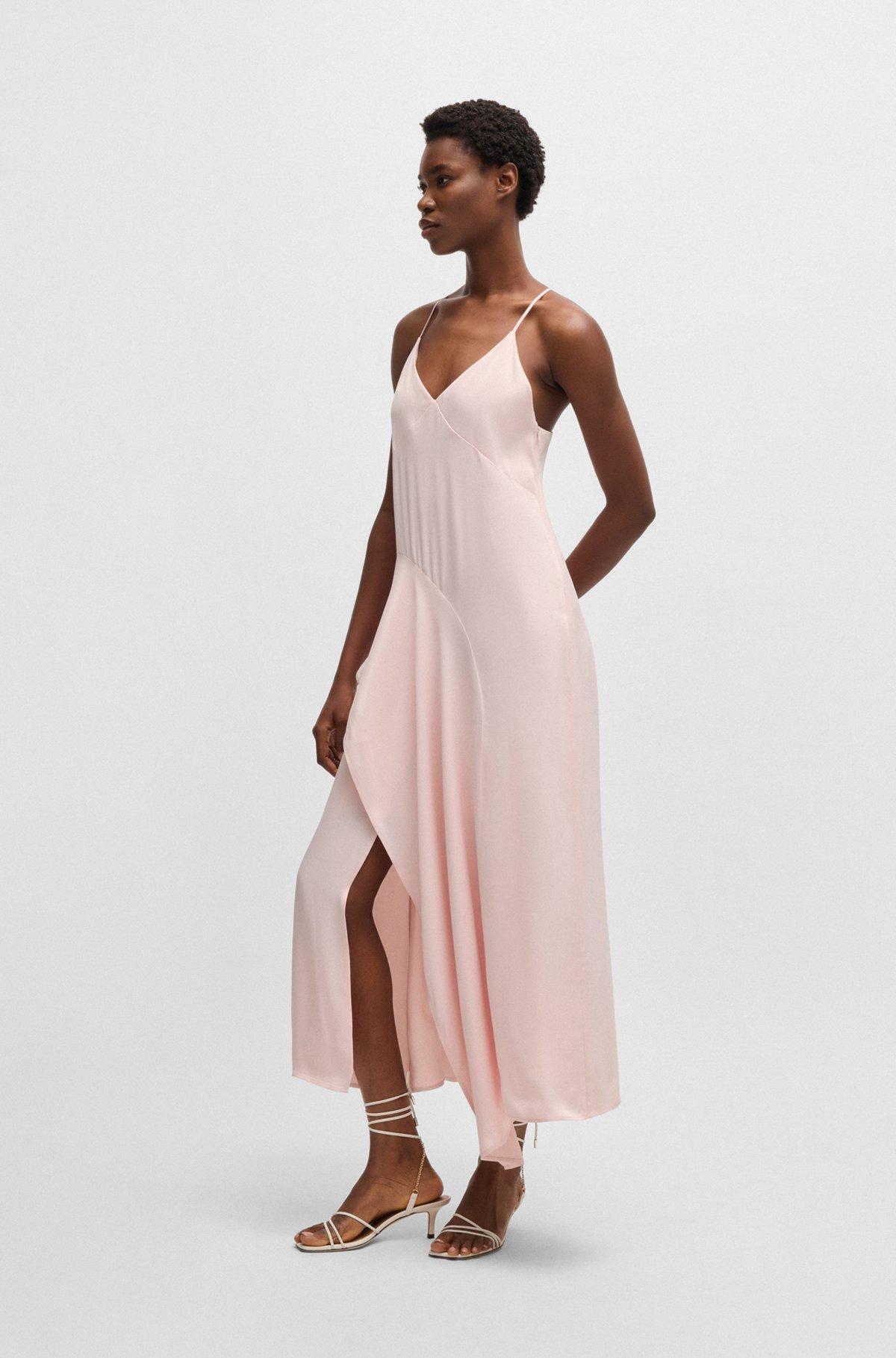Sateen dress with waterfall detail Product Image
