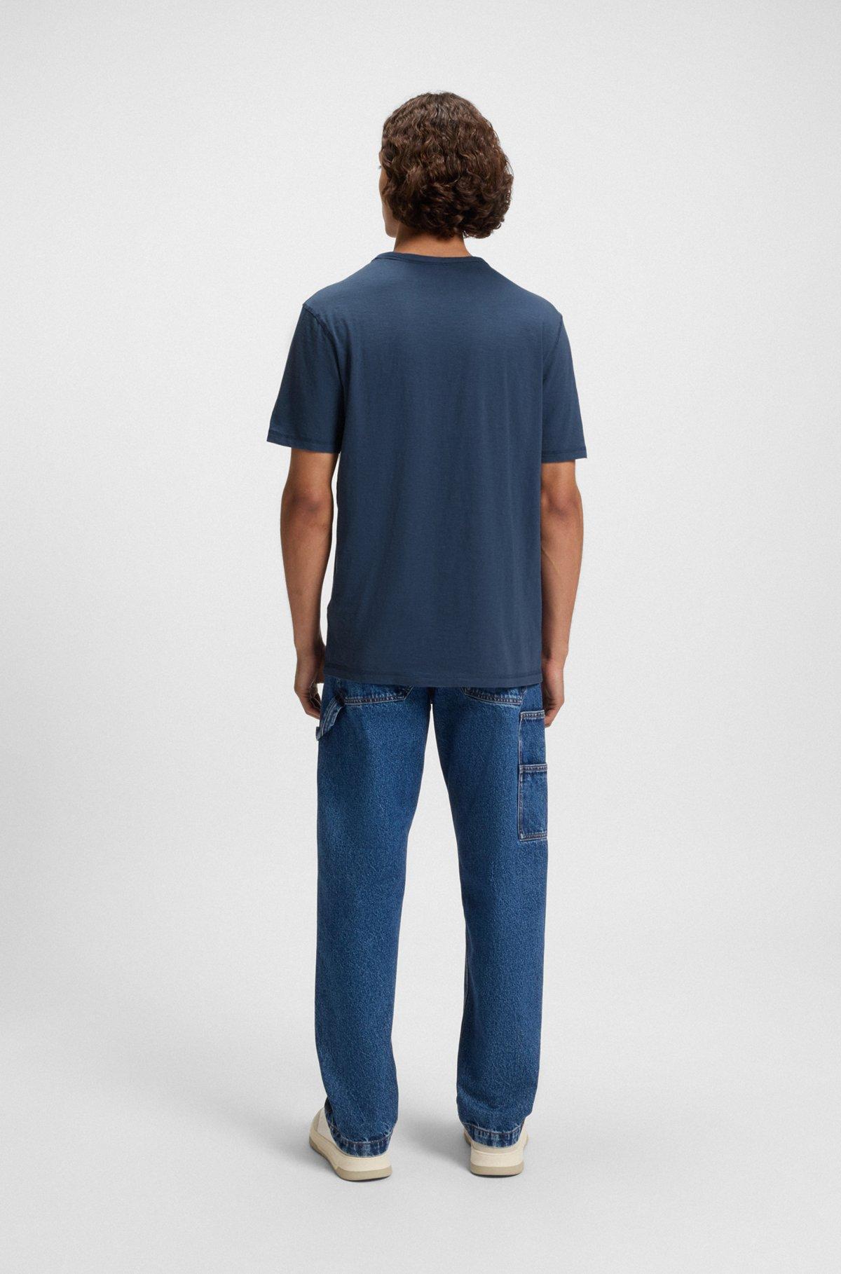 Regular-fit T-shirt in cotton with mouline logo Product Image