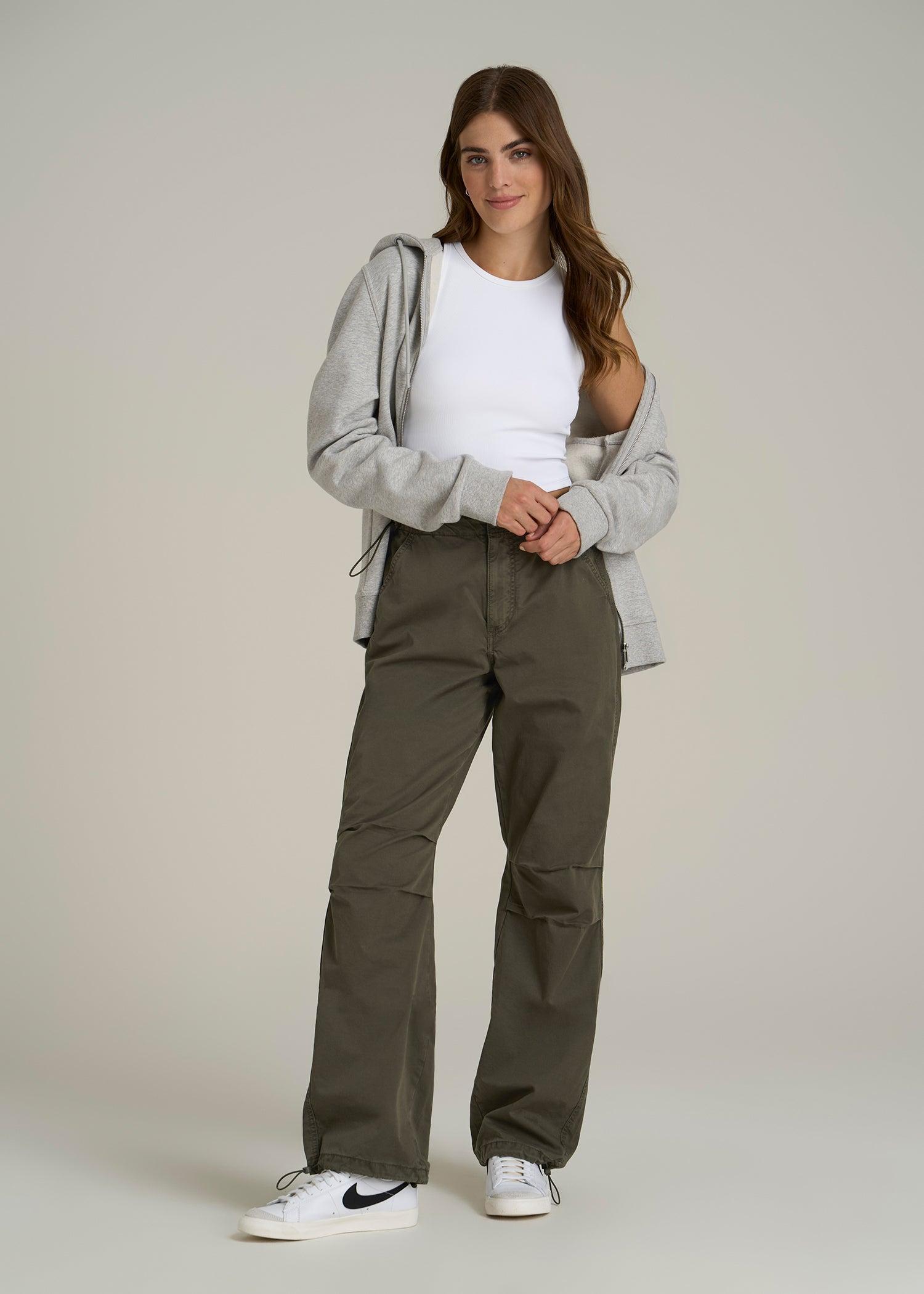 Garment Dyed Parachute Chino Pants for Tall Women in Forest Night Product Image