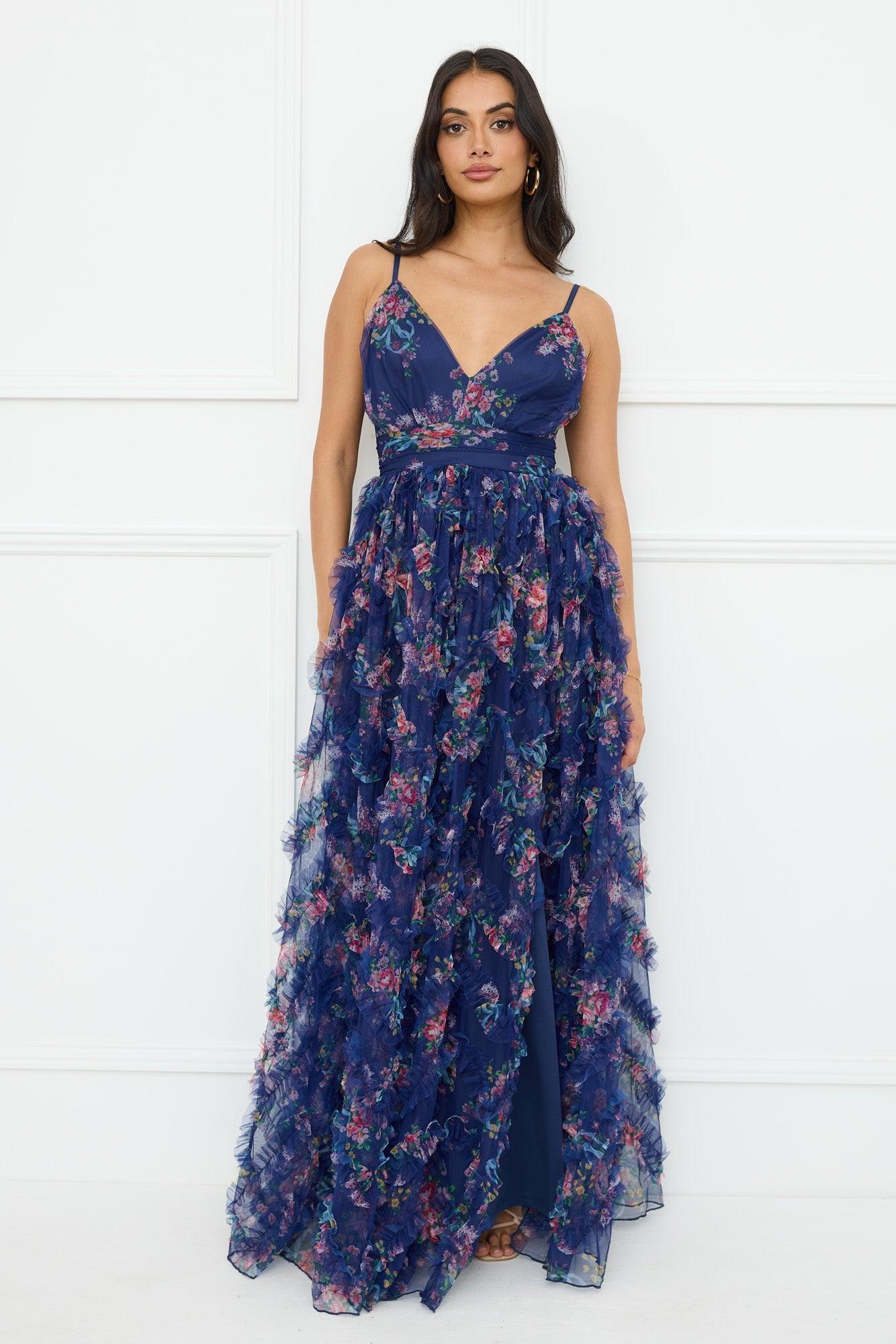 Dreaming Willow Maxi Dress Navy Product Image