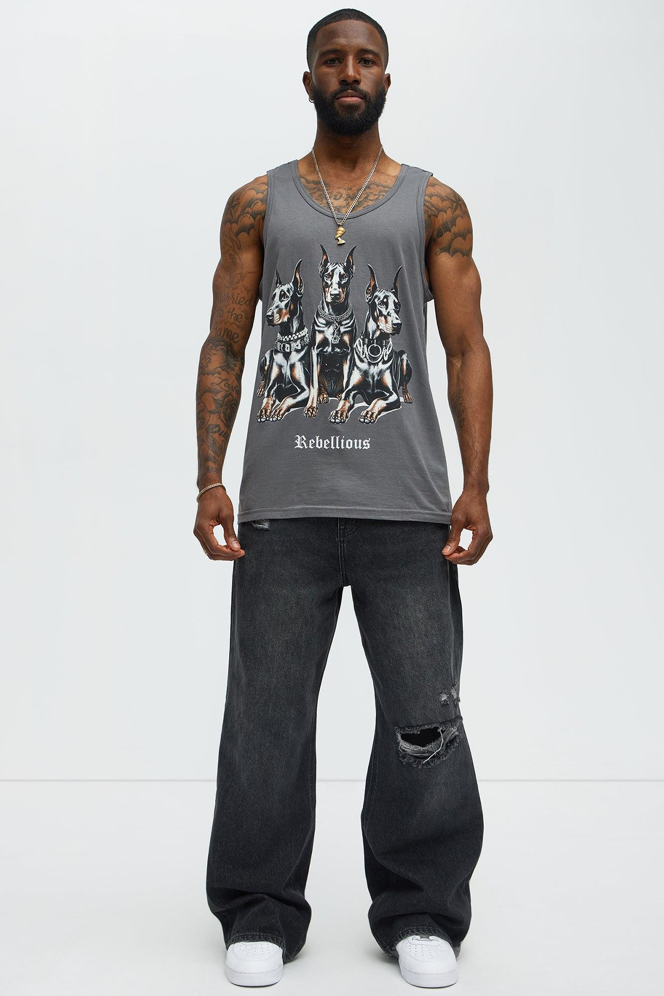 Rebellious Tank Top - Charcoal Product Image