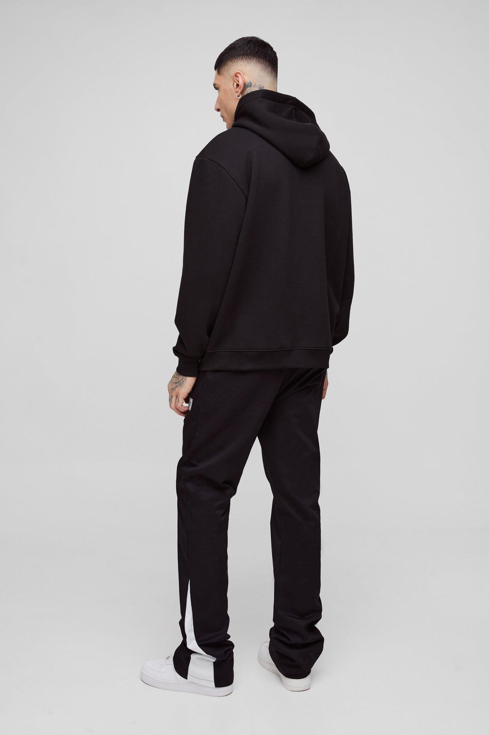 Tall Extended Drawcord Stacked Flared Pants | boohooMAN USA Product Image