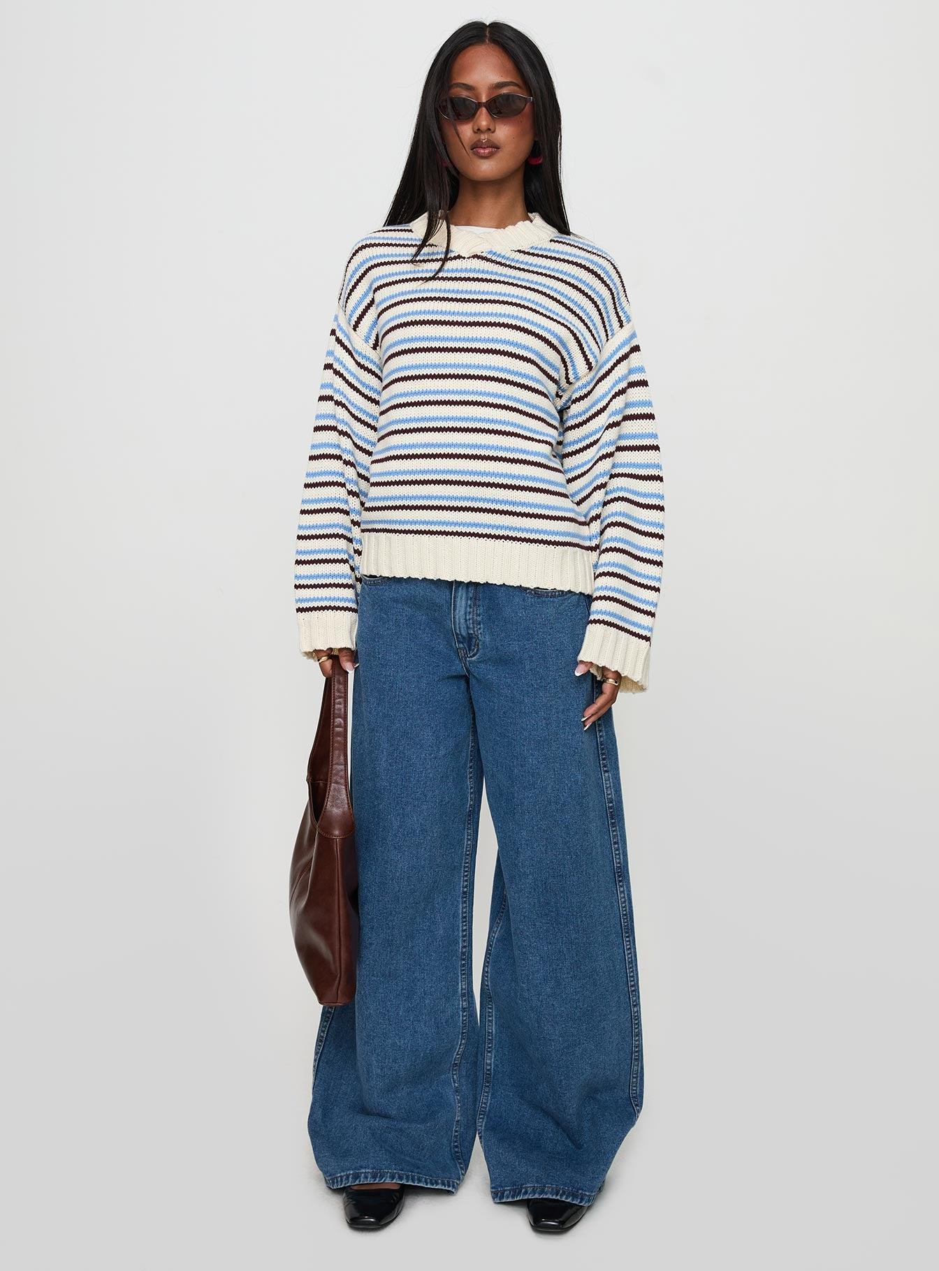 Karolyn Sweater Blue Stripe Product Image