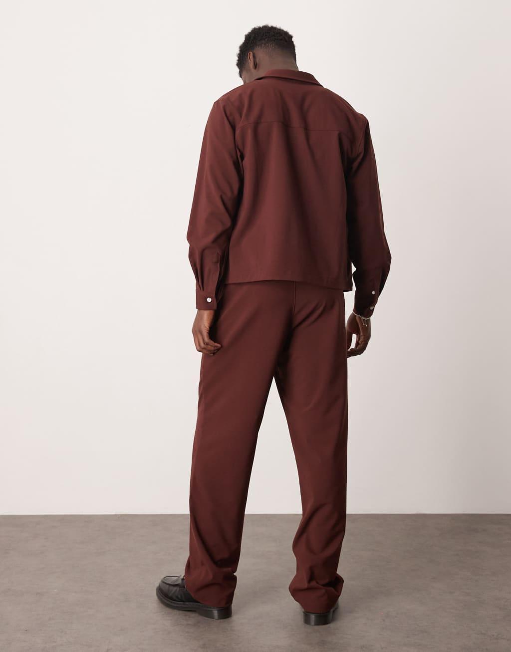 ASOS DESIGN baggy pants in brown - part of a set Product Image